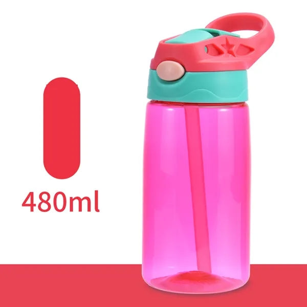 Personlized Kids Plastic Water Bottle with Lid and Straw