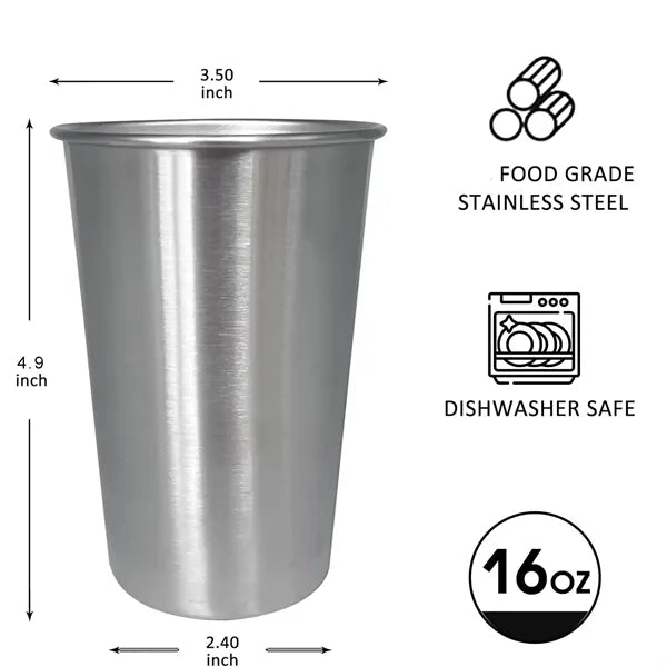 16OZ Stainless Steel Stackable Pint Cups