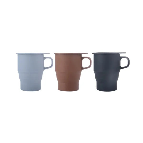 Collapsible Travel Cup with Lid & Straw