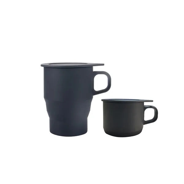 Collapsible Travel Cup with Lid & Straw