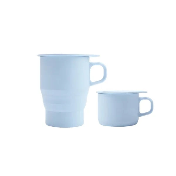 Collapsible Travel Cup with Lid & Straw
