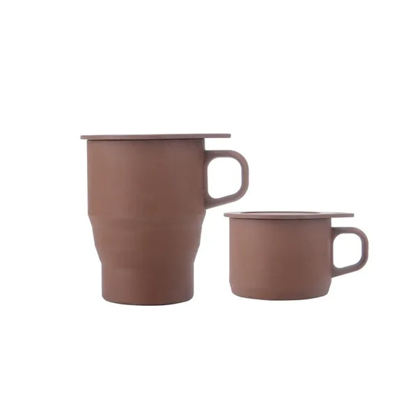 Collapsible Travel Cup with Lid & Straw