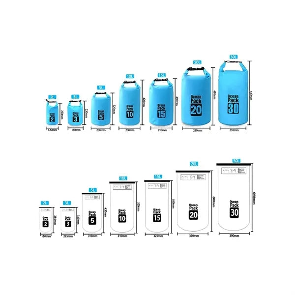 2-30L PVC Foldable Tarpaulin Waterproof Dry Bag