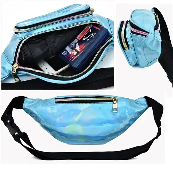 Holographic Fanny Pack, Water Resistant Crossbody Waist Bag