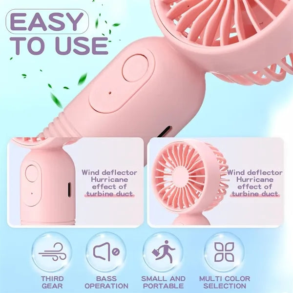 Travel USB Battery 3 Speeds Powerful Handheld Fans