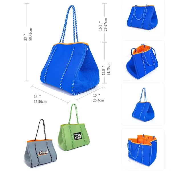 Large Fashion Neoprene Beach Tote Bag For Women