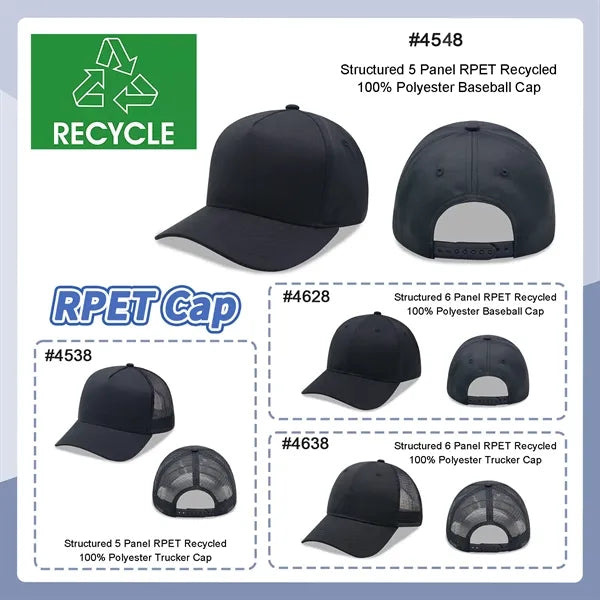 5 Panels Recycled RPET Cap w/Snapback