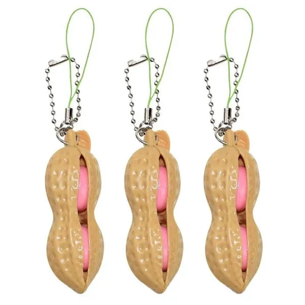 Fidget Toy Peanut Stress Reliever Keychain