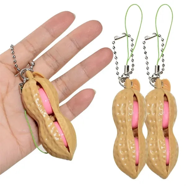 Fidget Toy Peanut Stress Reliever Keychain