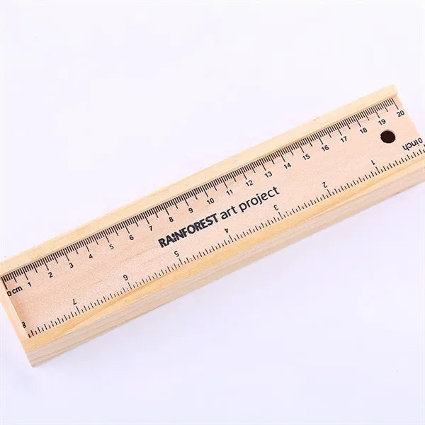 12-Piece Colored Pencil Set In Wooden Ruler Box
