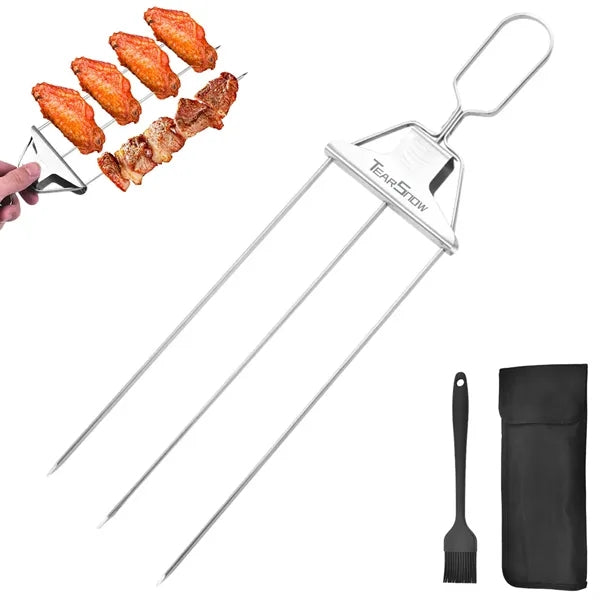 Stainless Steel Semi-Automatic BBQ Fork
