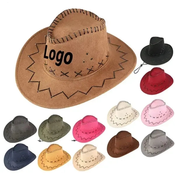 Western Ethnic Style Suede Cowboy Hat