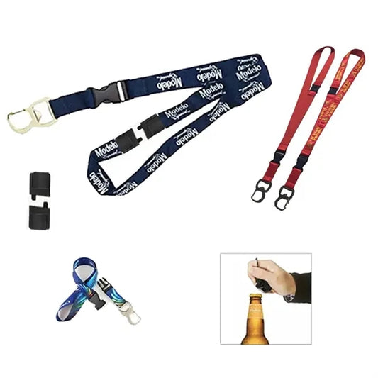 Safety Breakaway Buckle Release Lanyard with Bottle Opener