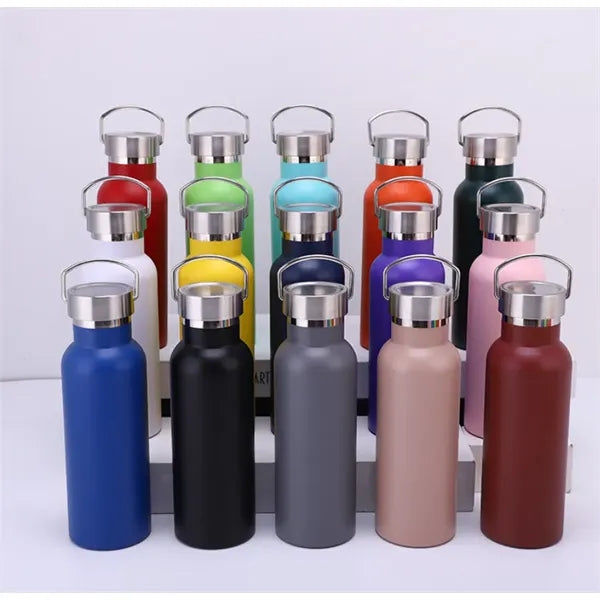 20 oz. Stainless Steel Water Bottle with Multiple Lid