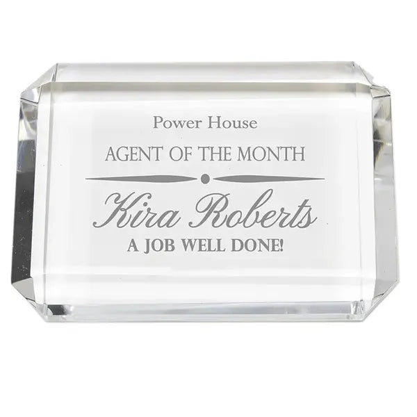 Crystal Rectangular Paperweight