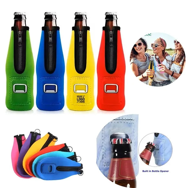 Neoprene Beer Cooler Sleeves with Bottle Opener
