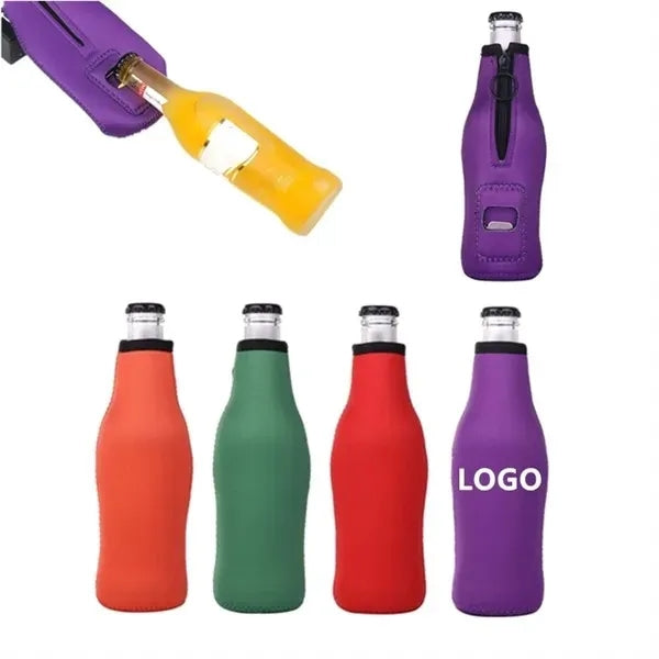 Neoprene Beer Cooler Sleeves with Bottle Opener