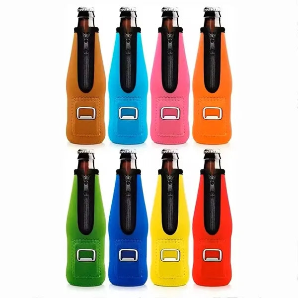 Neoprene Beer Cooler Sleeves with Bottle Opener
