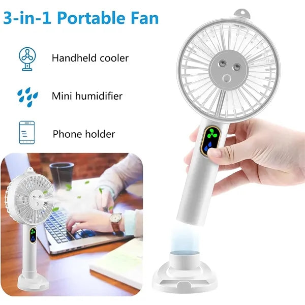 3 Speeds level Handheld Misting Fan