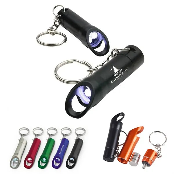 Metal Opener LED Light Keychain