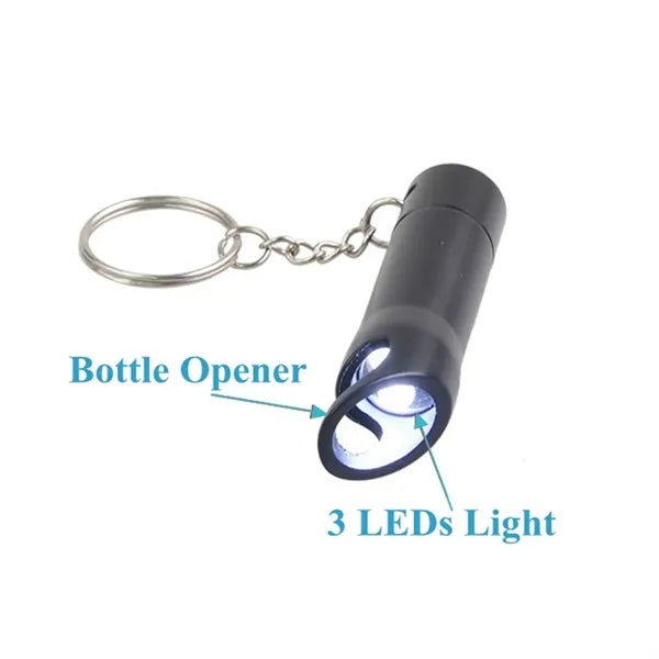 Metal Opener LED Light Keychain