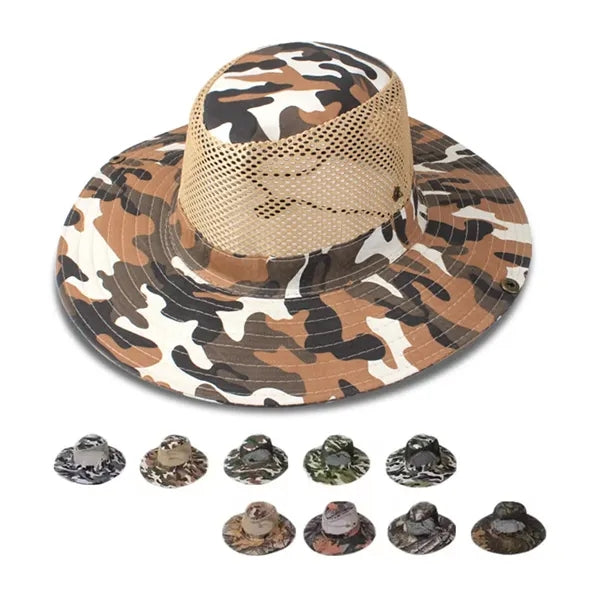 Outdoor Camo Breathable Knight Hat with Mesh