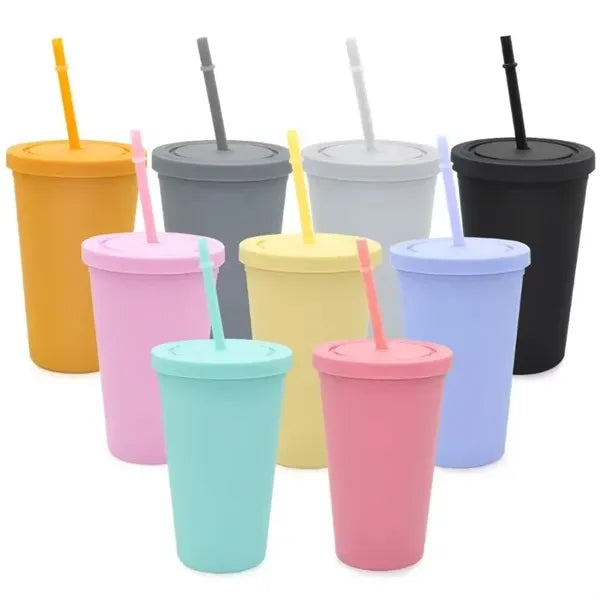 Water Cup With Straw