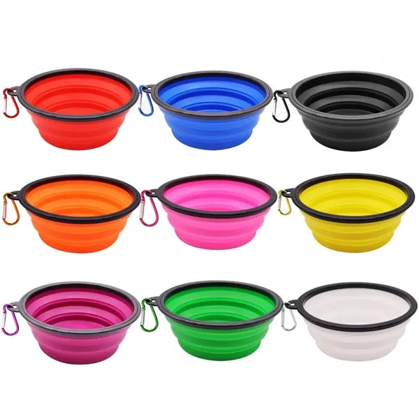 Silicone Collapsible Pet Bowl With Carabiner
