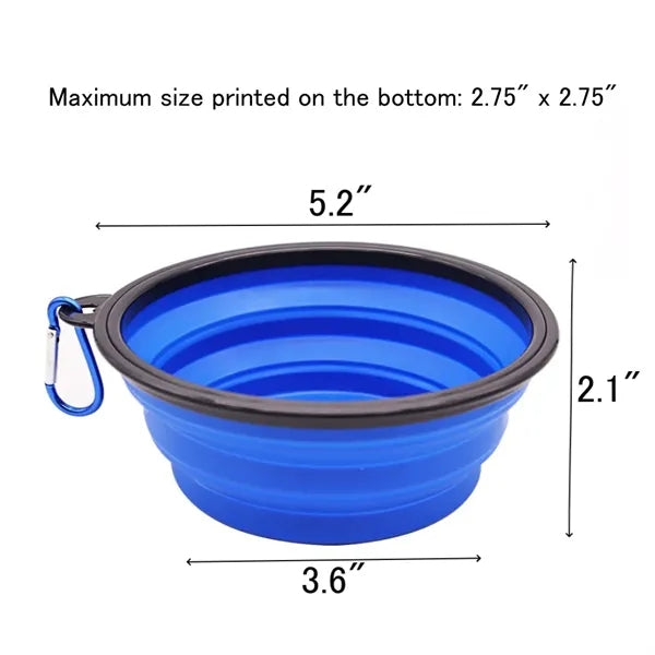 Silicone Collapsible Pet Bowl With Carabiner