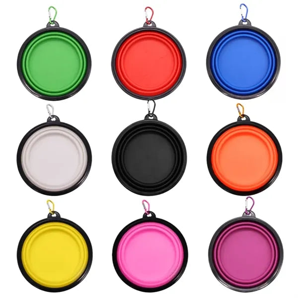 Silicone Collapsible Pet Bowl With Carabiner