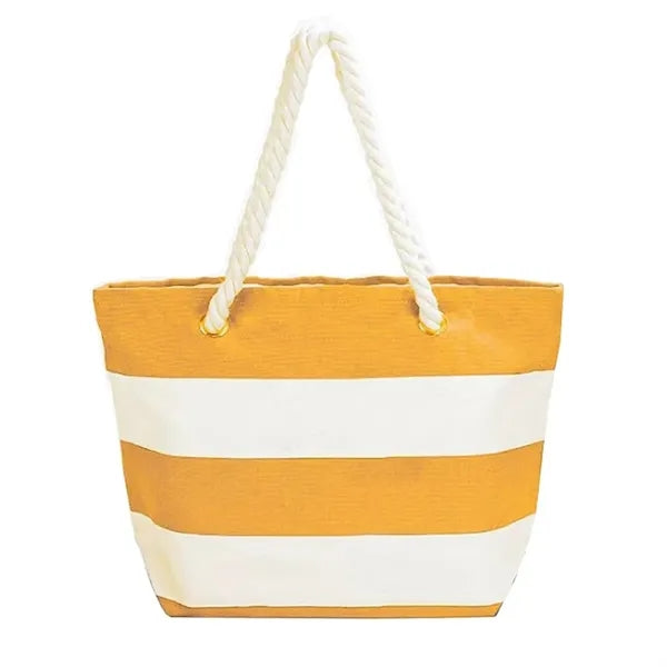 Large Canvas Beach Bag w/ Fancy Rope Handles