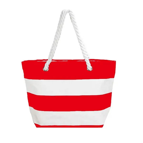 Large Canvas Beach Bag w/ Fancy Rope Handles