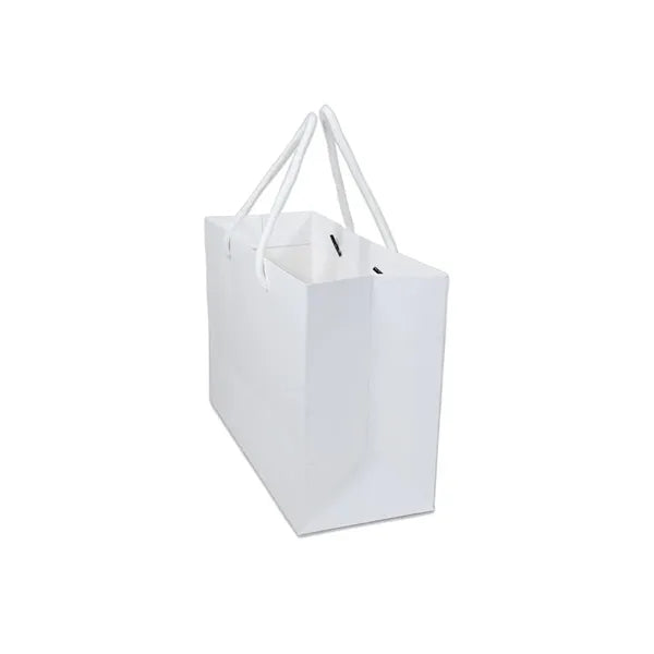 Horizontal Shopping Paper Tote Bag With Cotton Rope Handles