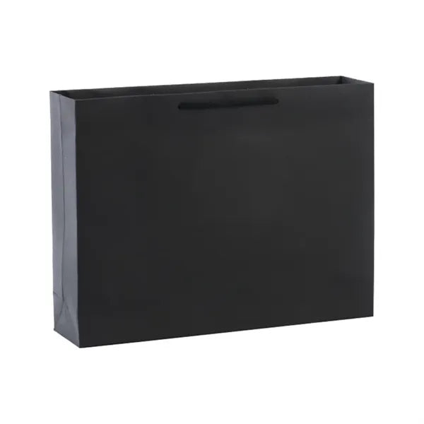 Horizontal Shopping Paper Tote Bag With Cotton Rope Handles