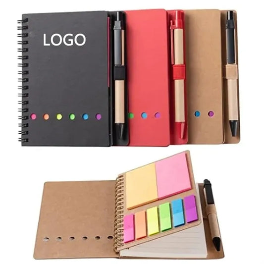 4.5x5.5in Lined Spiral Notebook Kraft Paper Cover Notepad