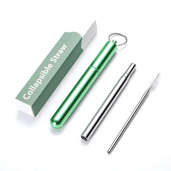 Stainless Steel Portable Collapsible Telescopic Straw Kit