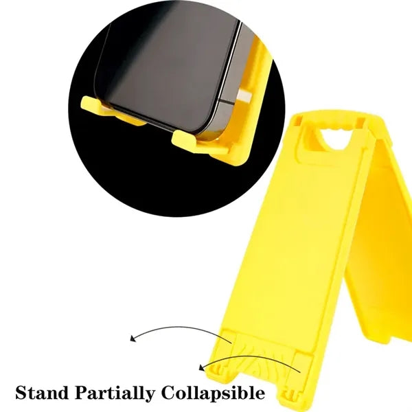 Portable Foldable Warning Sign Phone Holder Stand w/Mirror