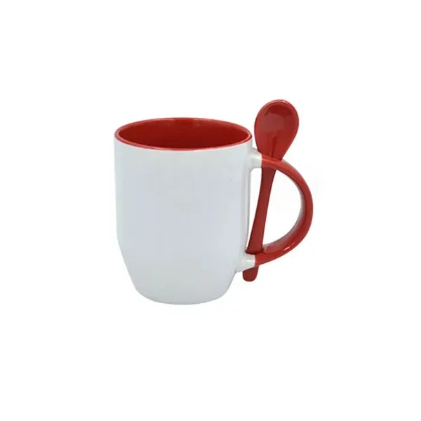 Sublimation Blanks Dishwasher Ceramic Coffee Mugs with Spoon