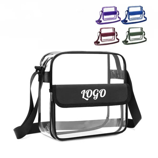 Clear PVC Waterproof Zipper Messenger Bag