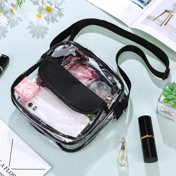 Clear PVC Waterproof Zipper Messenger Bag