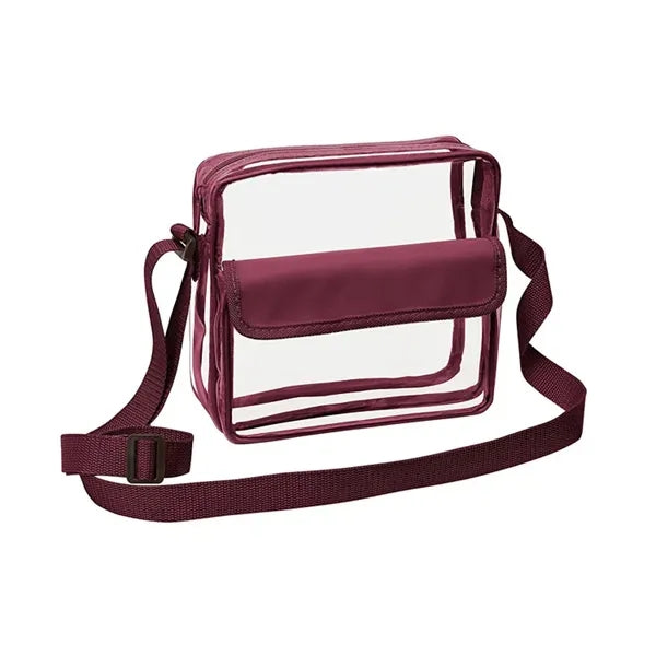 Clear PVC Waterproof Zipper Messenger Bag