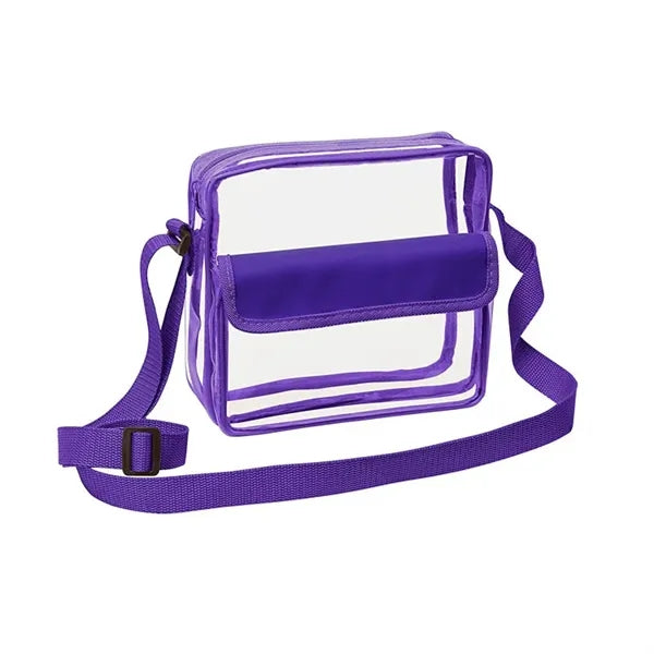 Clear PVC Waterproof Zipper Messenger Bag