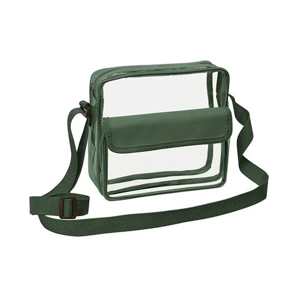 Clear PVC Waterproof Zipper Messenger Bag