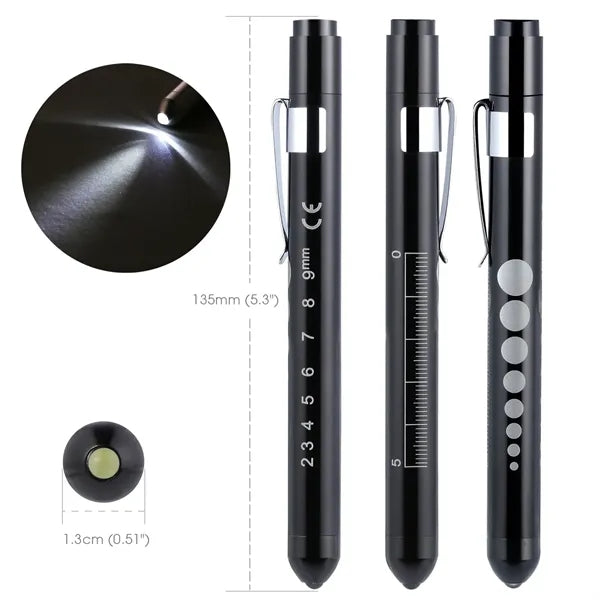 Aluminum Alloy LED Medical Pen Light With Pupil Gauge