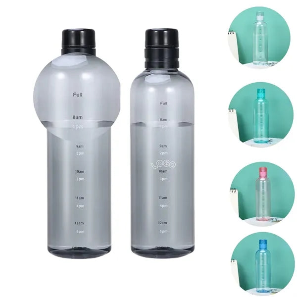 Portable Clear Time Marker Water Juice Bottle