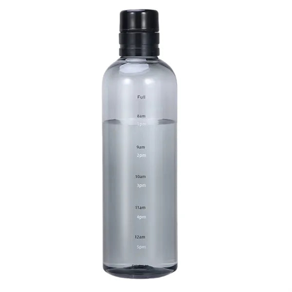 Portable Clear Time Marker Water Juice Bottle