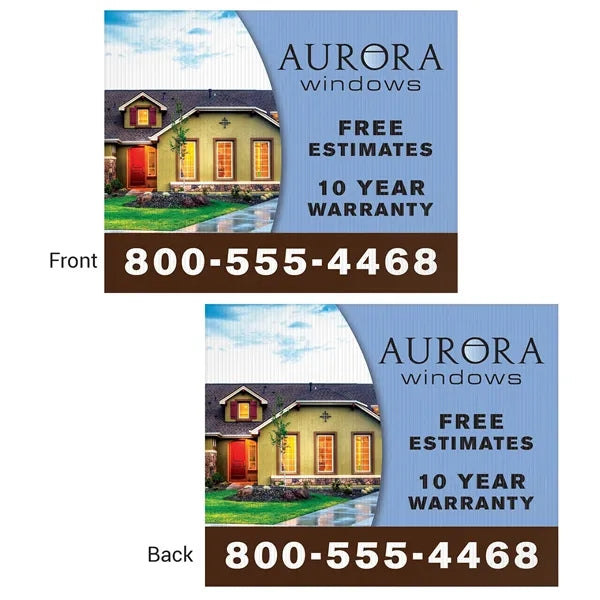 Large Corrugated Yard Sign - Full Color - 2 Sides
