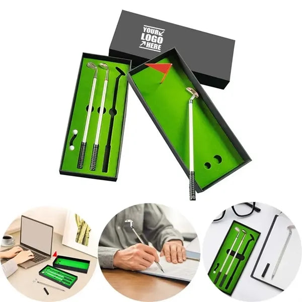Mini Desktop Golf Ball Pen Gift Set