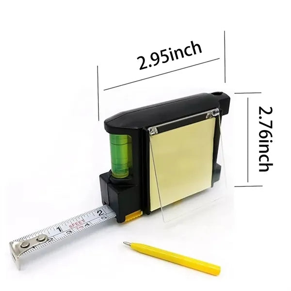 Precision 4-in1 Tape Measure with Level,Paper & Pen