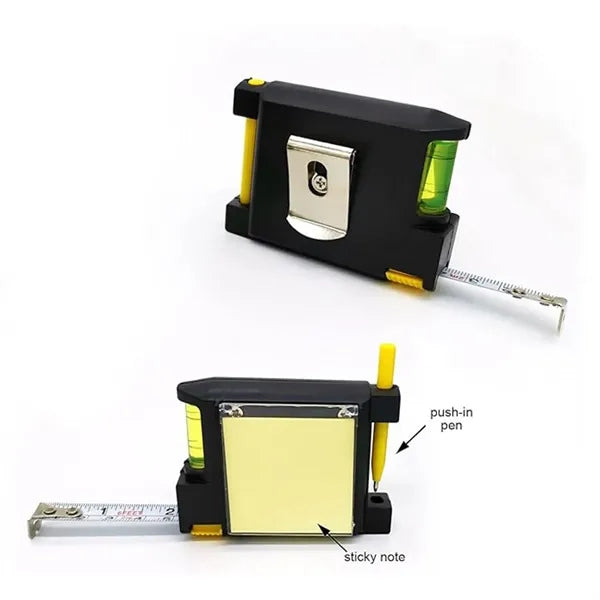 Precision 4-in1 Tape Measure with Level,Paper & Pen